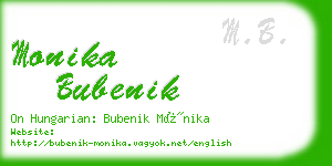 monika bubenik business card